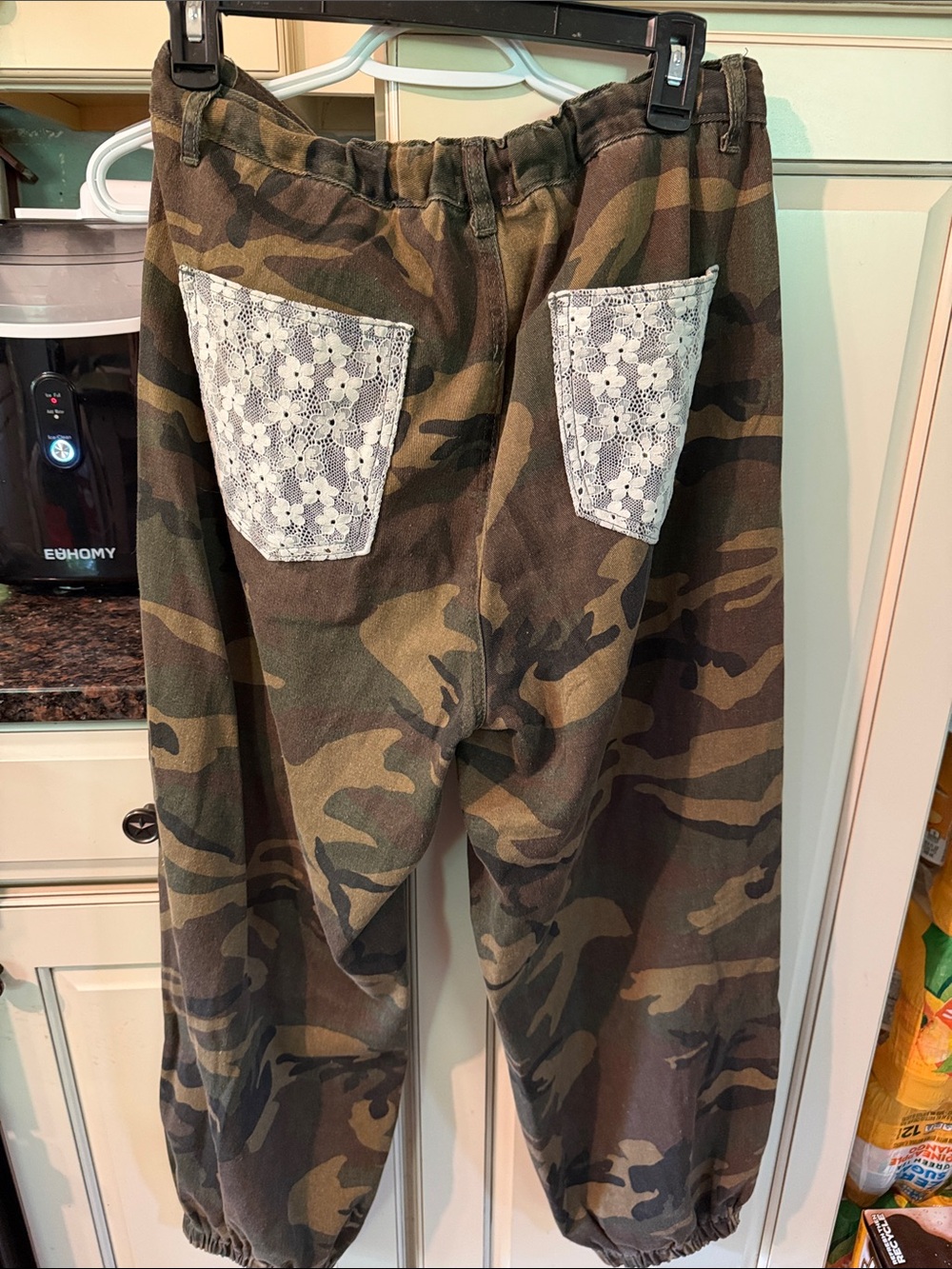 POL Camouflage Patchwork Jogger Pants with Rope Drawstring - Green & Brown - Picture 3 of 3